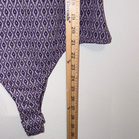 Zara Women’s Purple Patterned Bodysuit Large - Picture 10 of 10